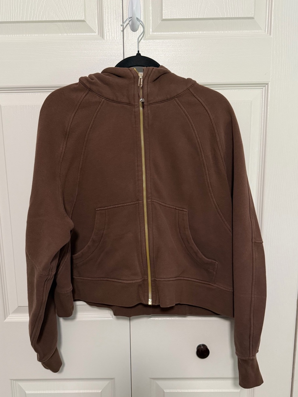 Lululemon Scuba Oversized Full Zip Cropped Sweatshirt in Java Size XL/XXL VGUC